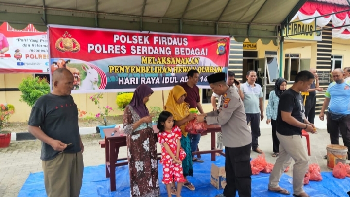 Hari Raya Idul Adha H Polsek Firdaus Sembelih Tiga Hewan Qurban