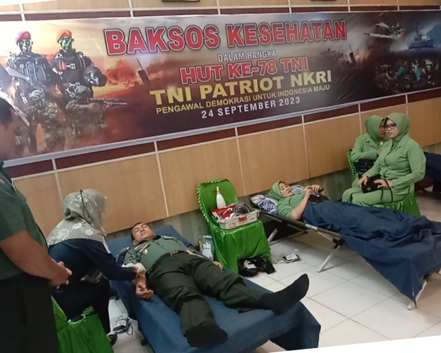 Kodim 0208 Asahan Gelar Donor Darah Sambut HUT Ke 78 TNI Tahun 2023